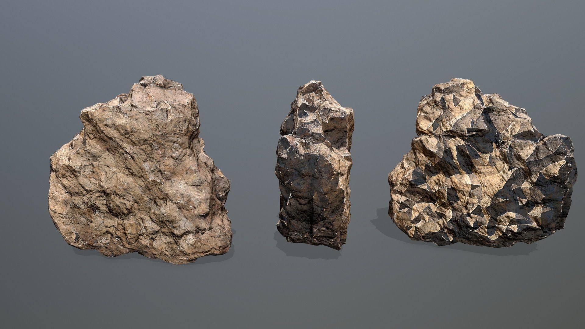 desert rocks Low-poly 3D model_17