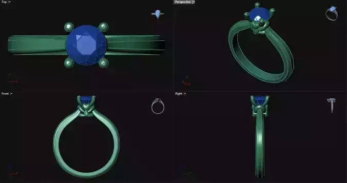 4 Prong Diamond Engagement Ring 