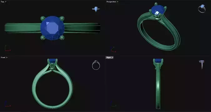 Diamond Round Engagement Ring 