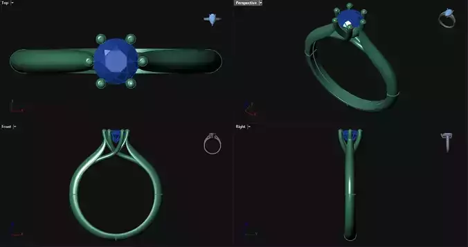 6 Prong Diamond Round Engagement Ring 