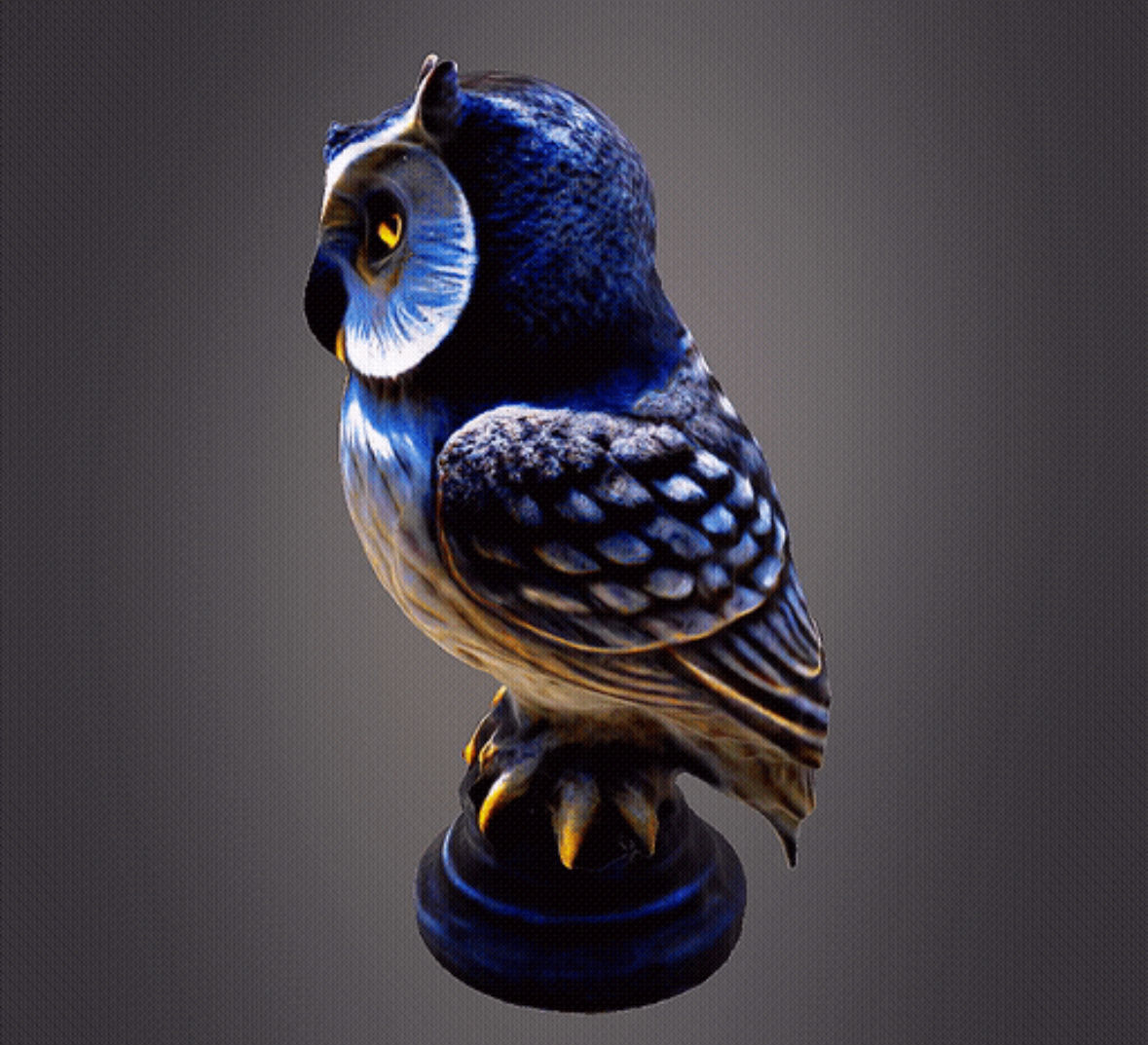 Owl bust 3D print model_8