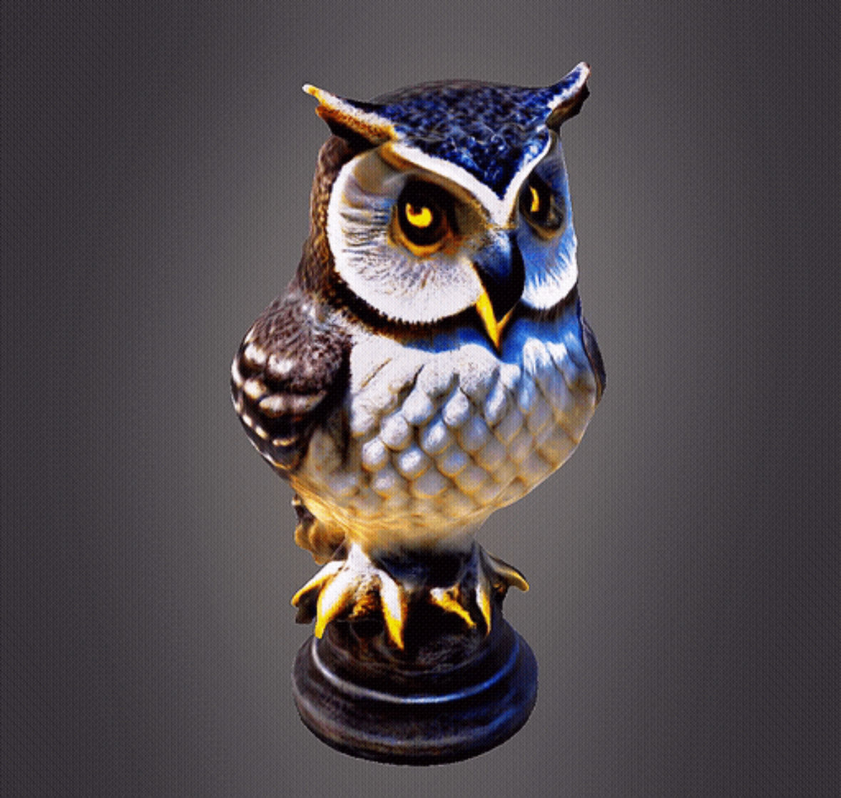 Owl bust 3D print model_2