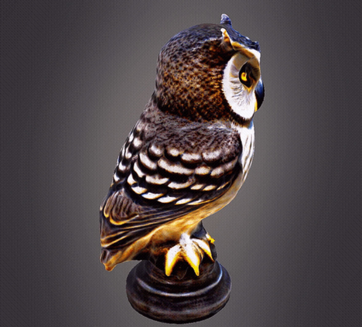 Owl bust 3D print model_5