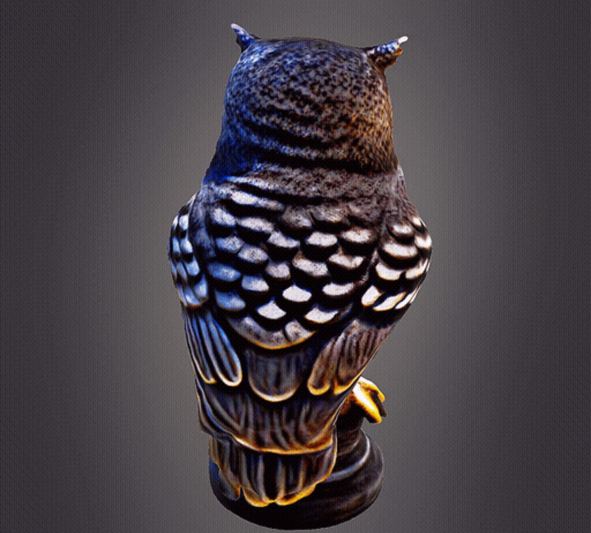 Owl bust 3D print model_7
