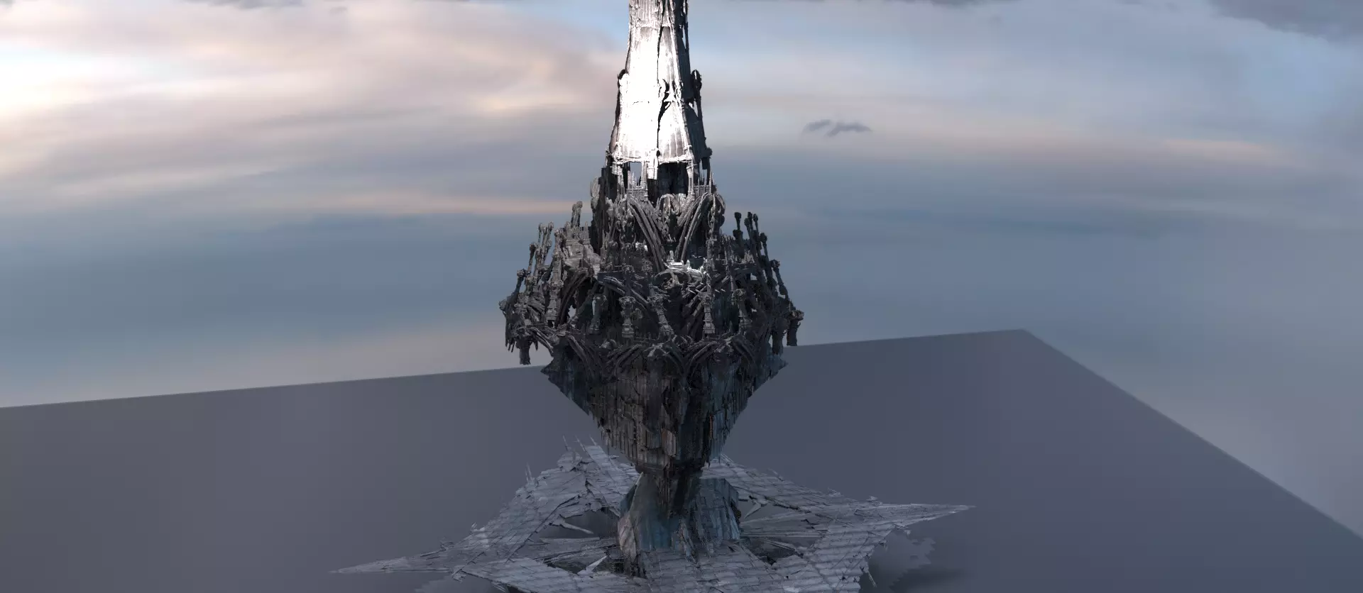 Bermuda Triangle pyramid tower 3D model_0