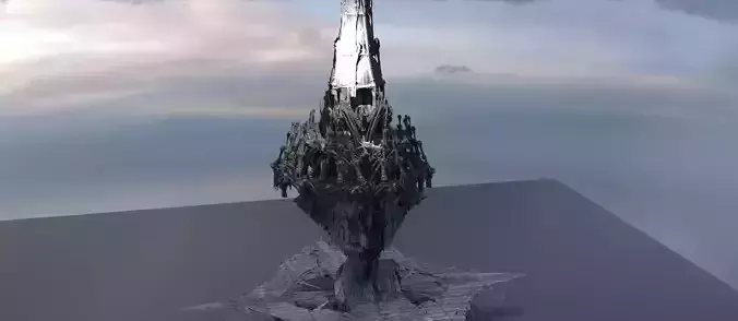 Bermuda Triangle pyramid tower 3D model