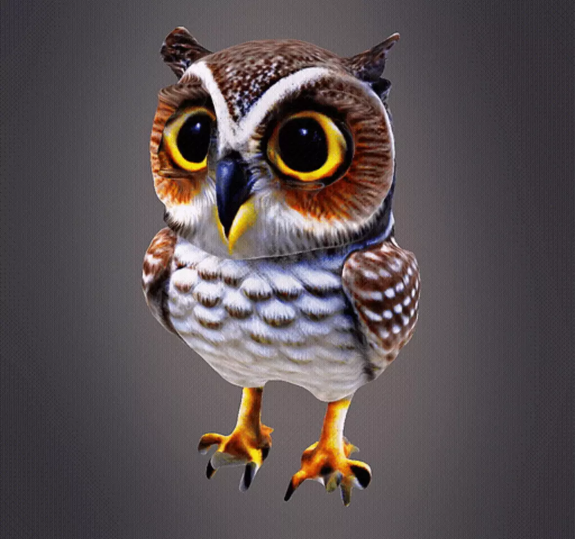 Baby owl realistic 3D print model