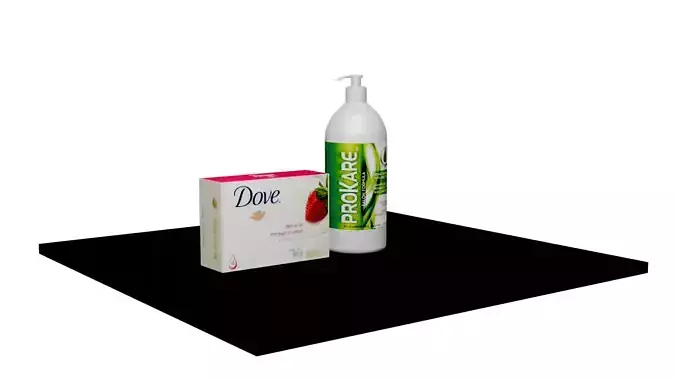 dove soap and  shampoo bottle