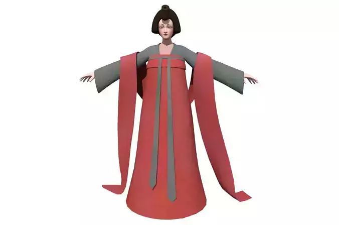 Binding Chinese Tang Dynasty beauty 3D model Low-poly 3D model