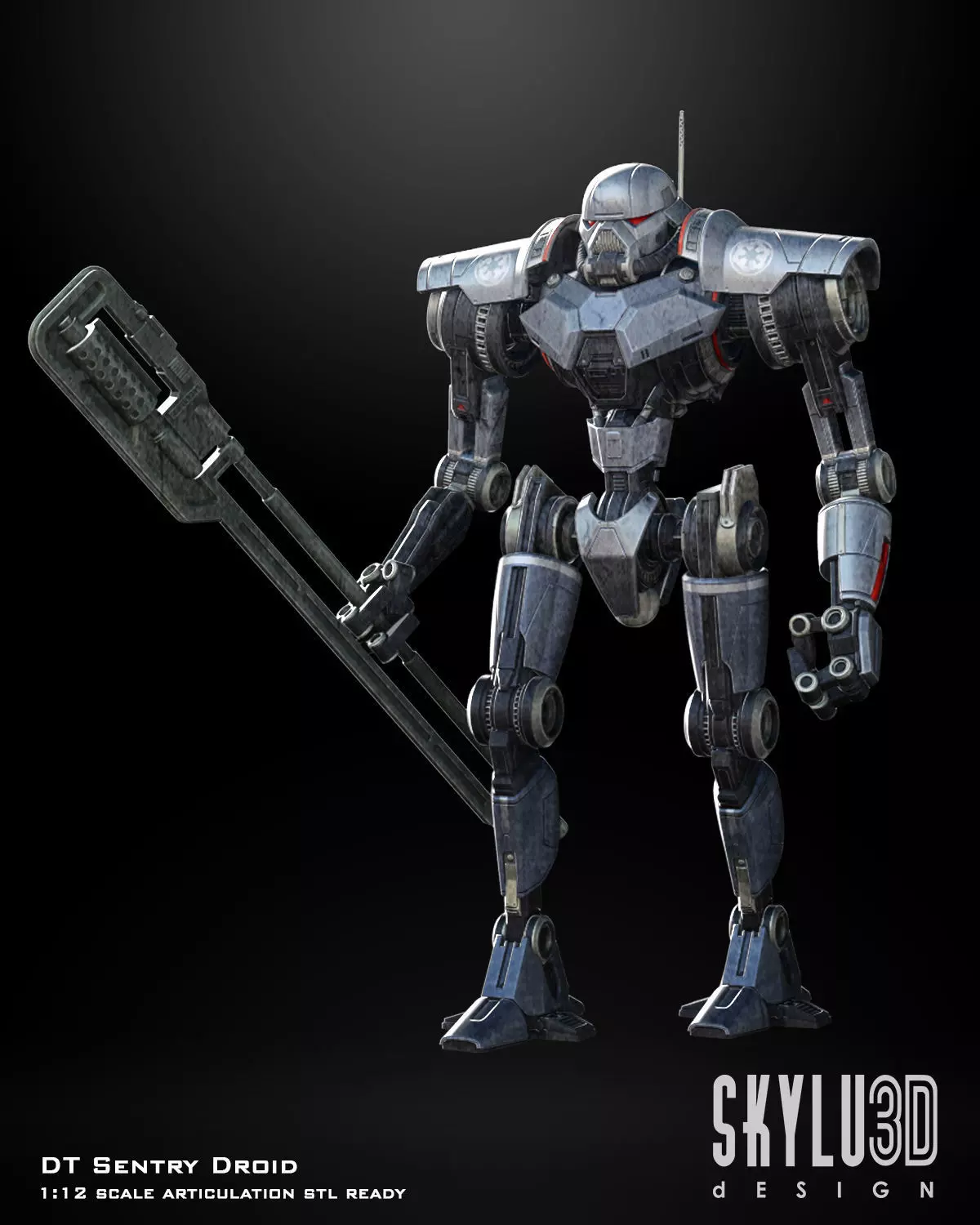 DT Sentry Droid One12 Scale Articulation 3d Print STL Files 3D print model_0