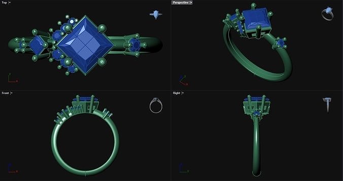 Diamond Princess Engagement Ring  3D print model