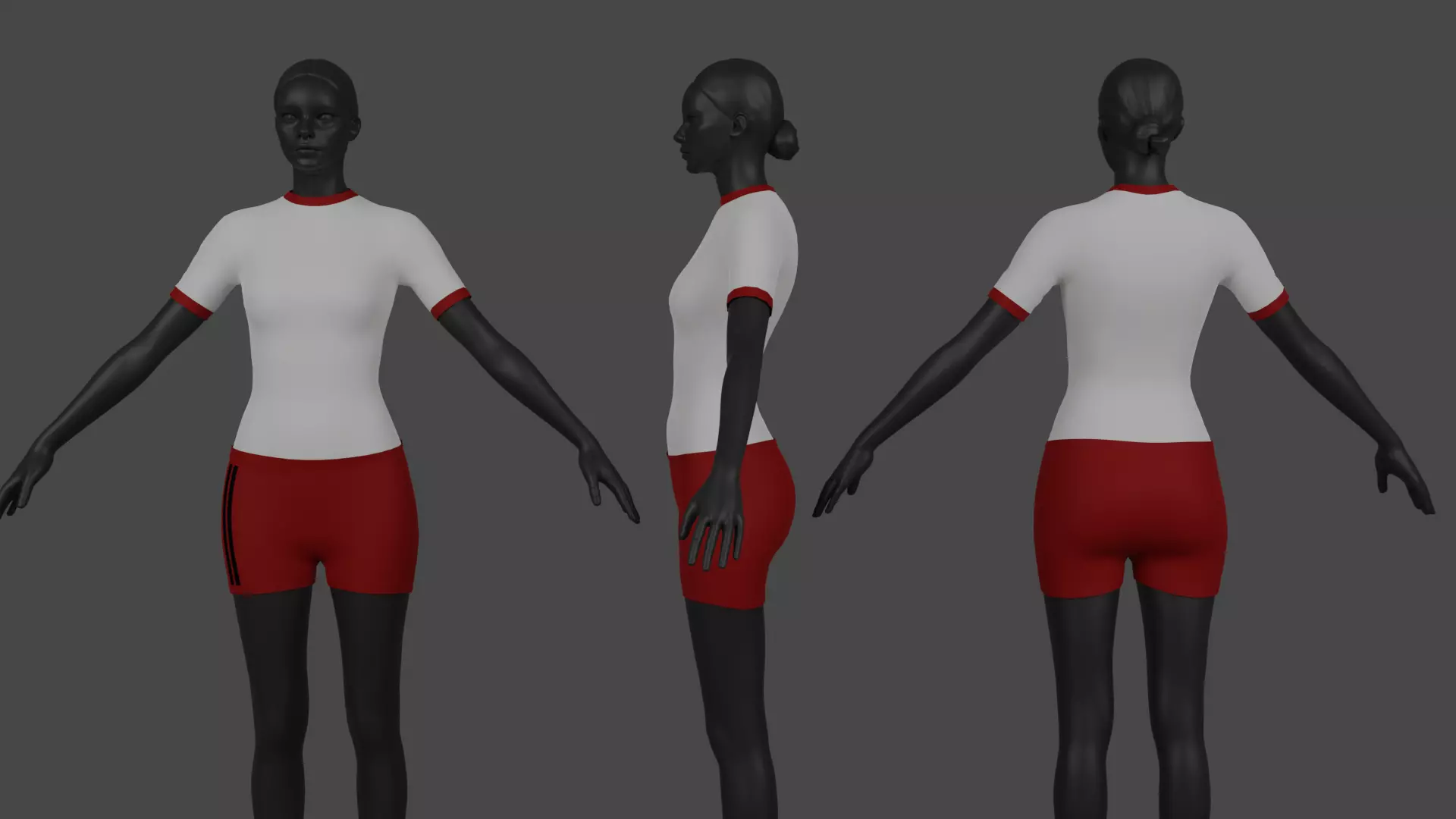 Cute sportwear Low-poly 3D model