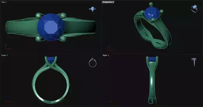 4 Prong Diamond Engagement Ring 