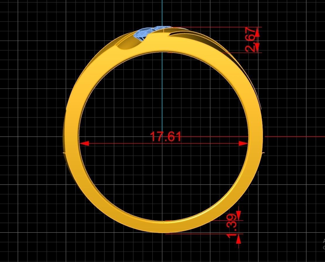 Couple Ring Code-RWW066 3D print model_3