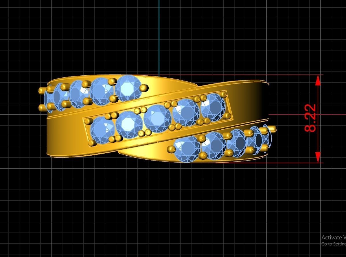 Couple Ring Code-RWW059 3D print model_2