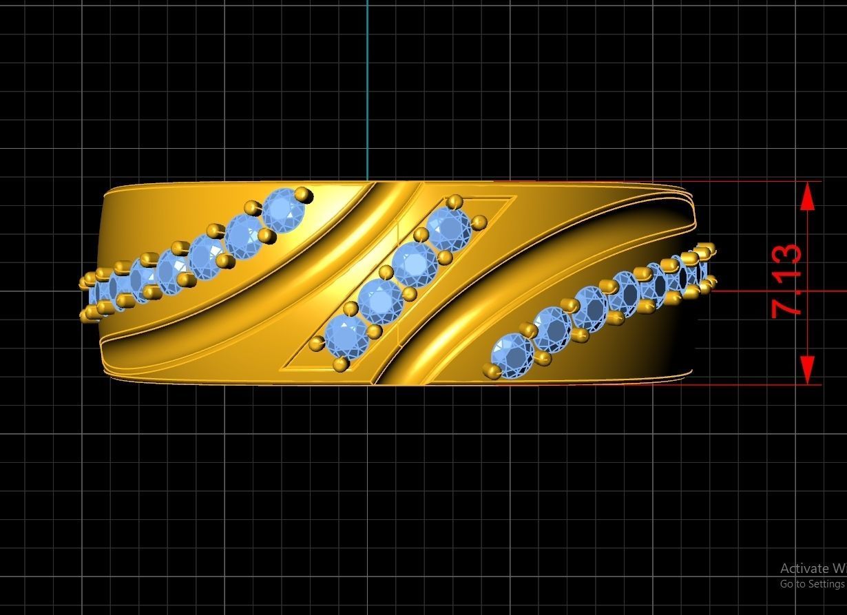 Couple Ring Code-RWW053 3D print model_2