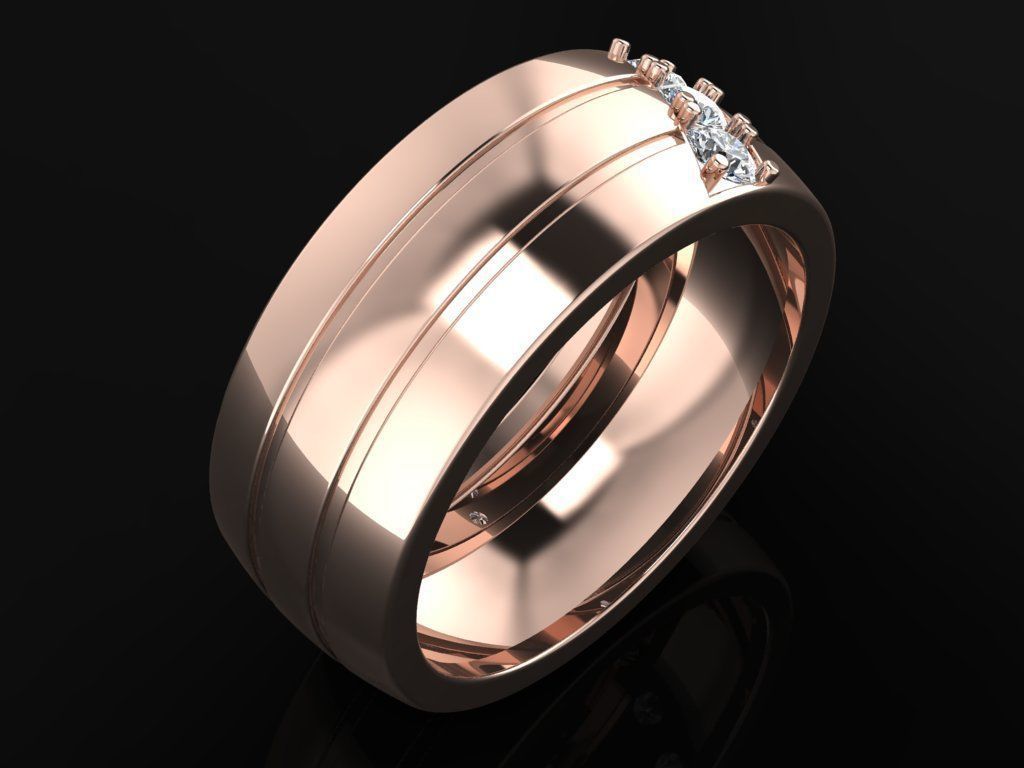 Couple Ring Code-RWW046 3D print model_1