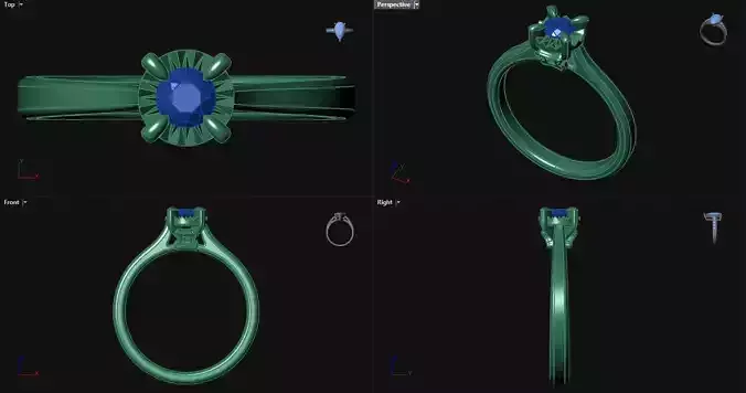 Diamond Round Engagement Ring 