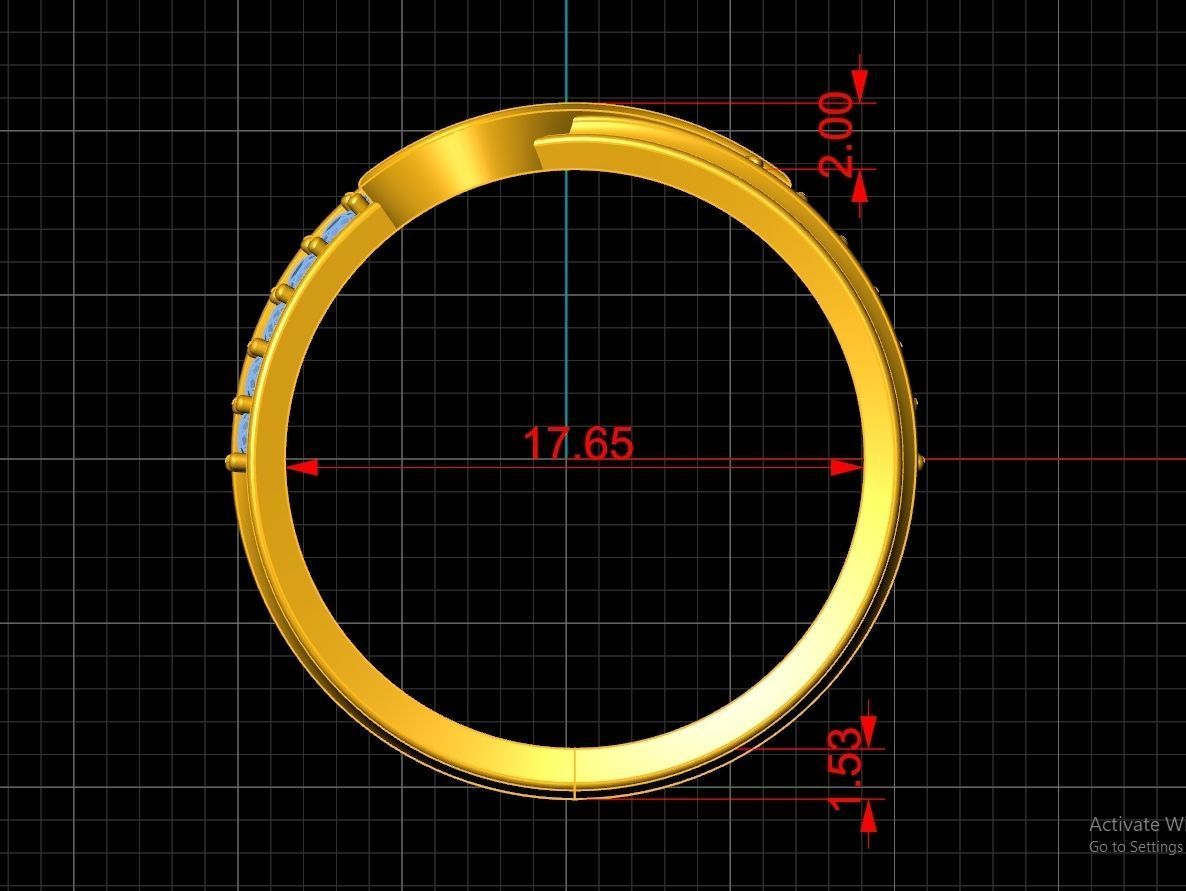 Couple Ring Code-RWW043 3D print model_3