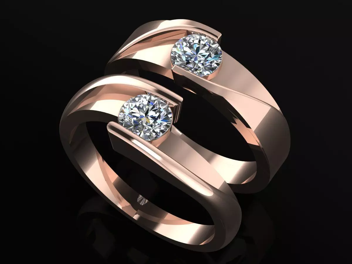 Couple Ring Code-RWW042 3D print model_0