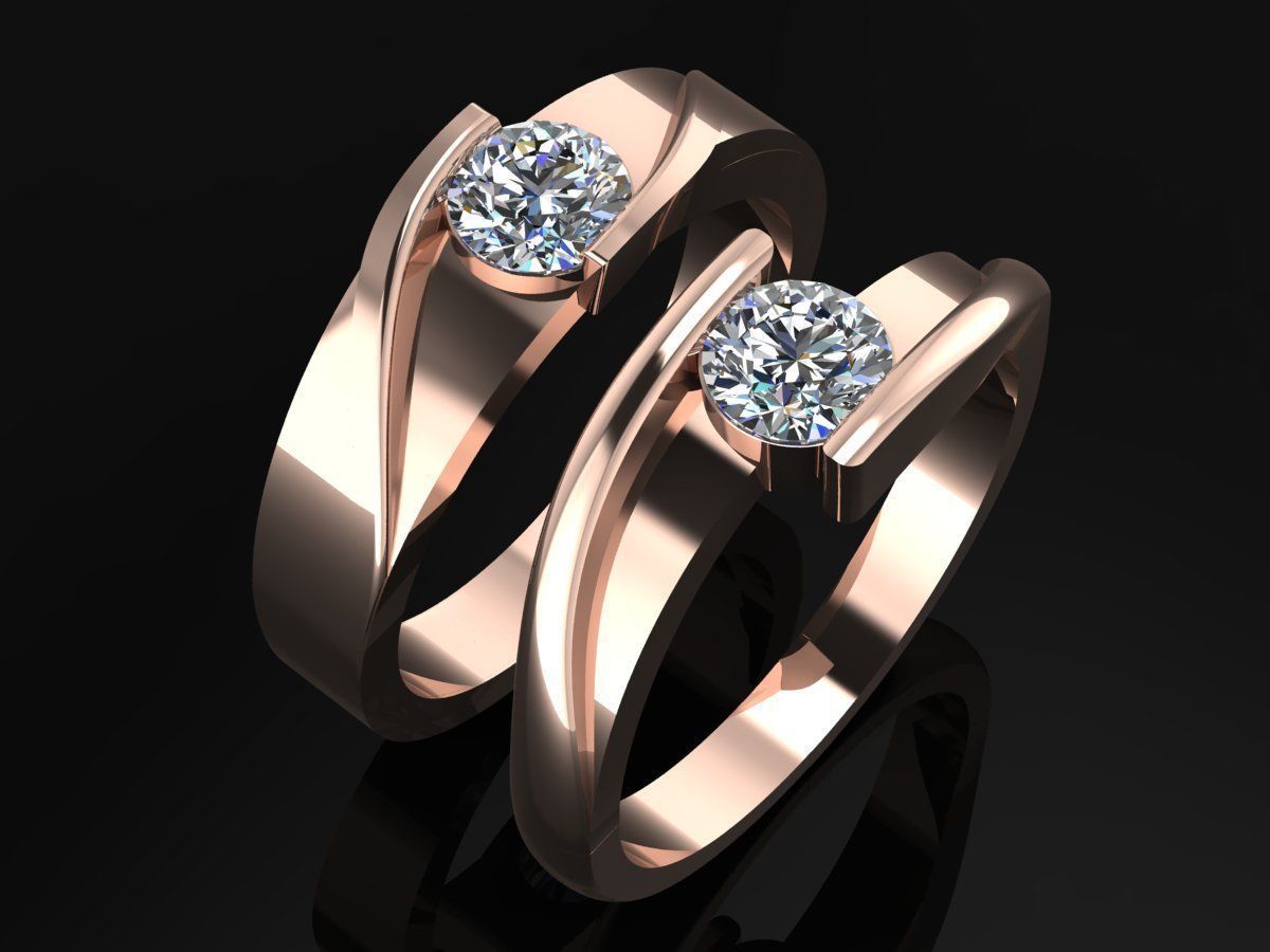 Couple Ring Code-RWW042 3D print model_1