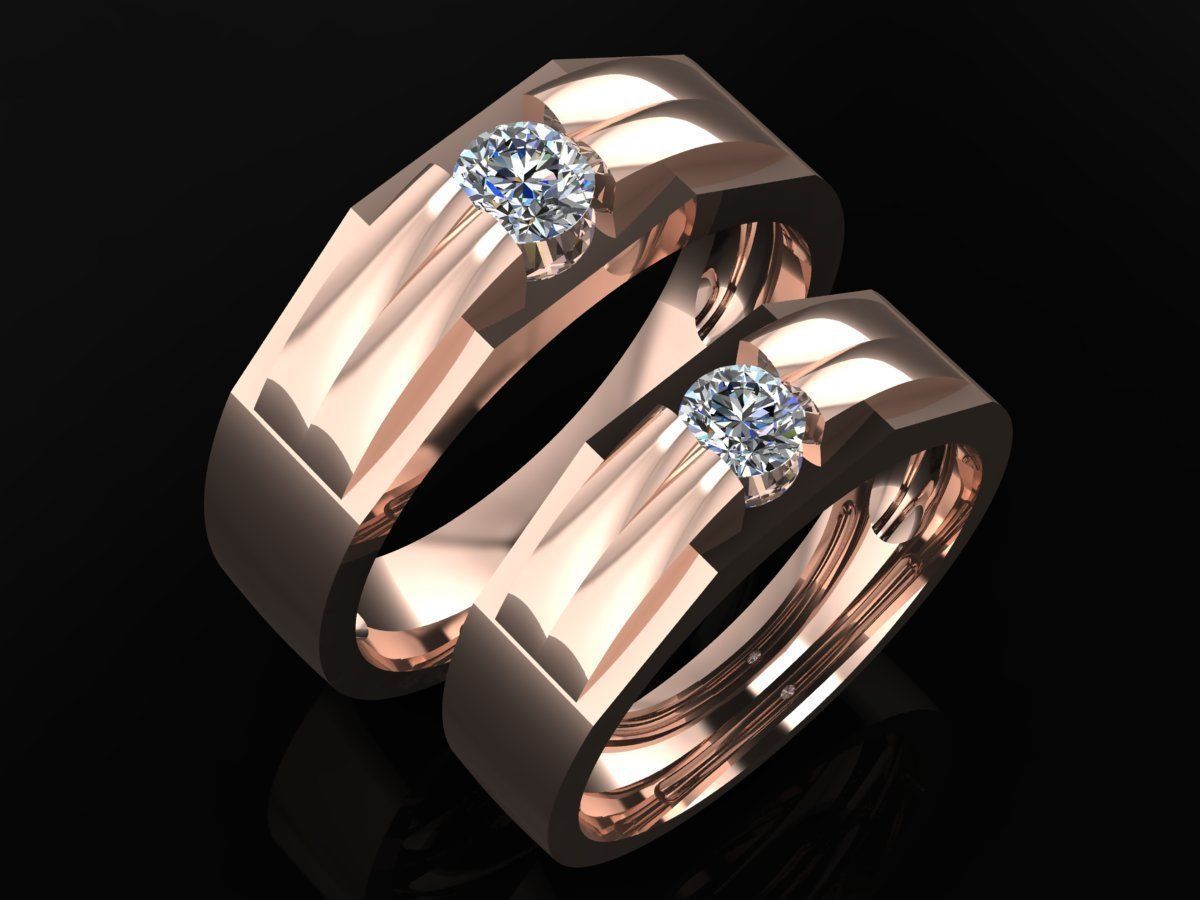 Couple Ring Code-RWW031 3D print model_1