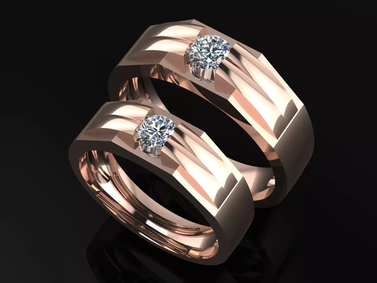 Couple Ring Code-RWW031 3D print model_0