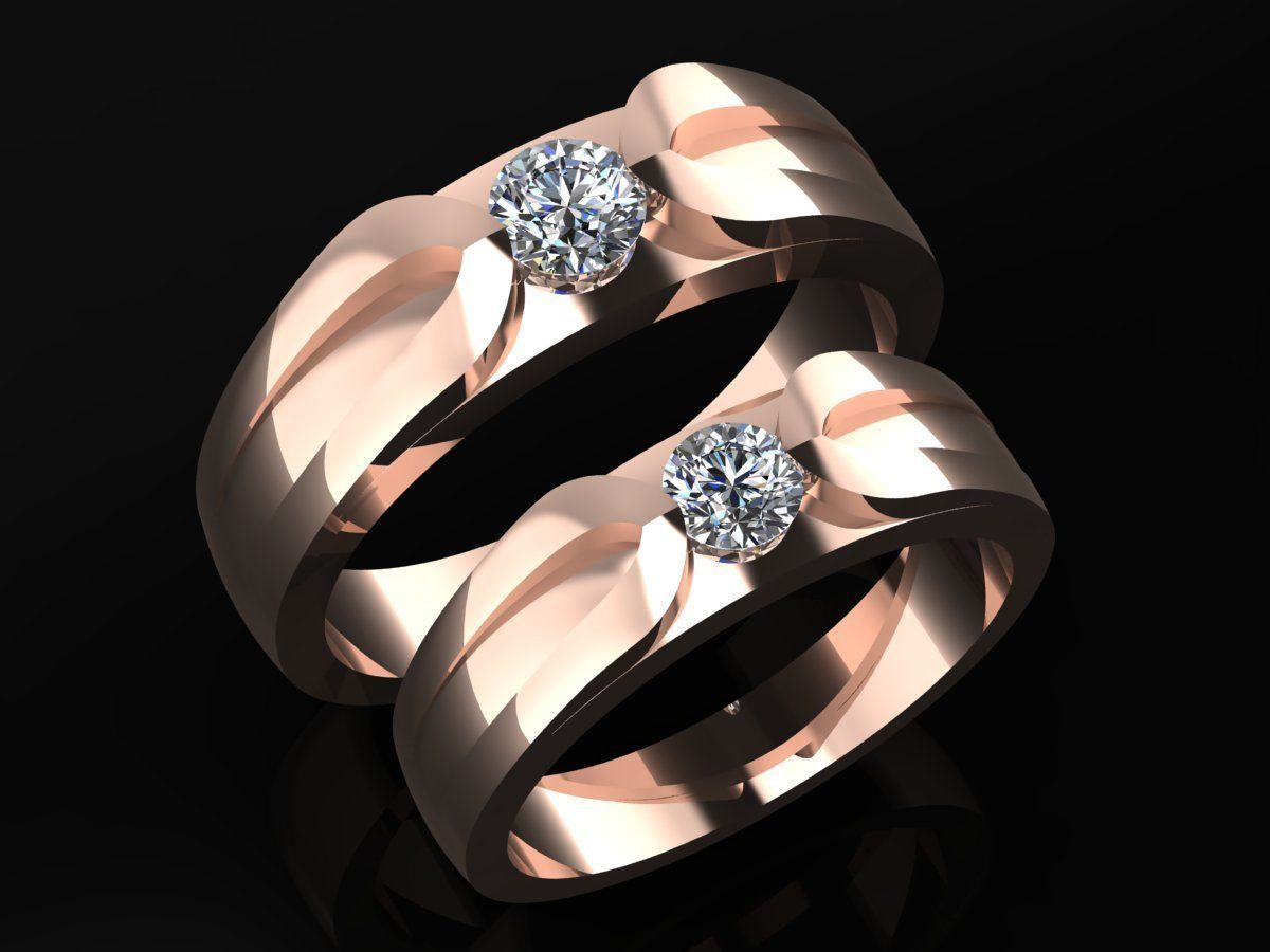 Couple Ring Code-RWW025 3D print model_1