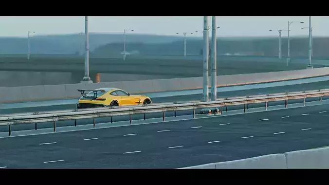 Realistic Highway Low-poly 3D model