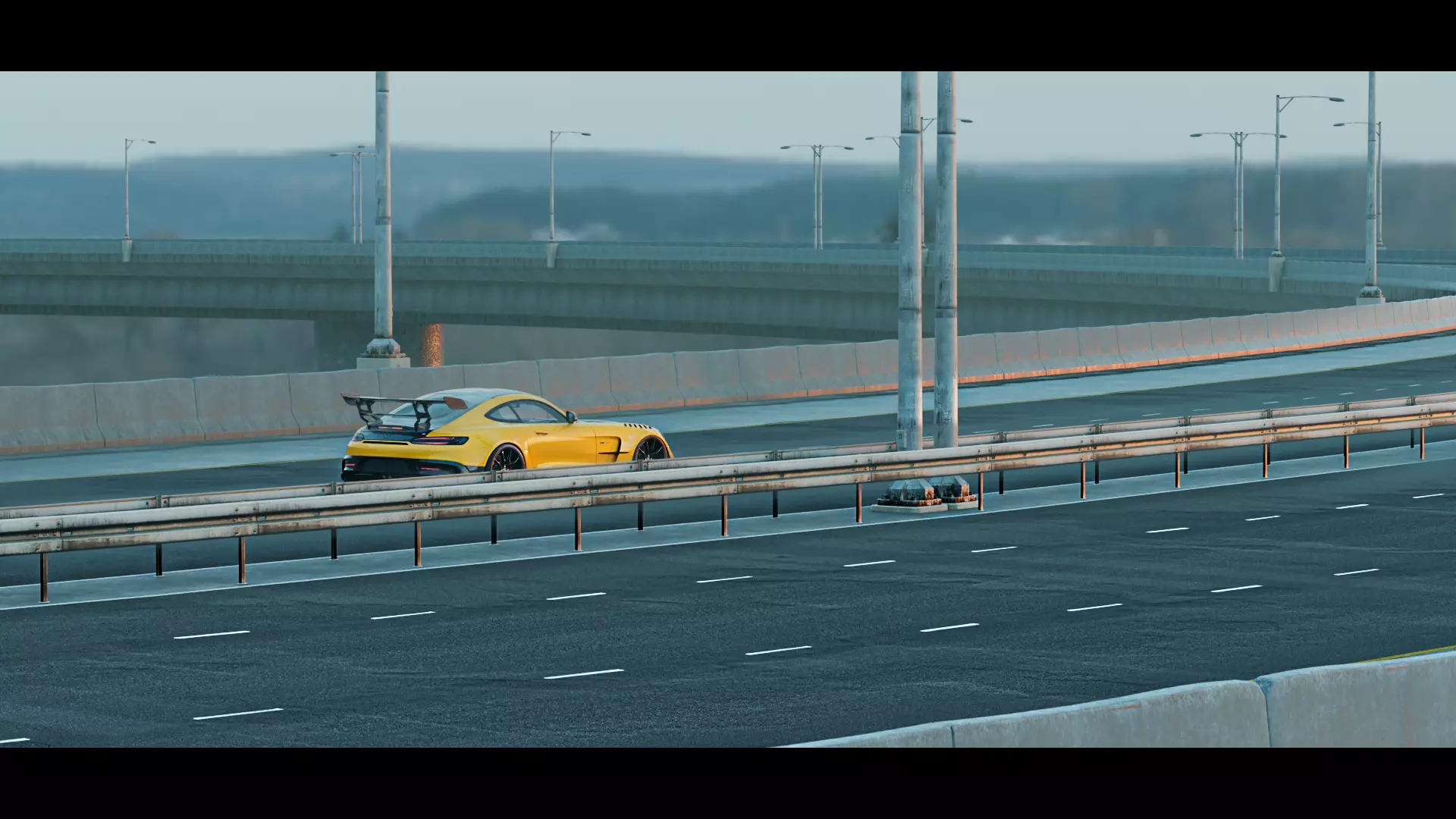 Realistic Highway Low-poly 3D model_0