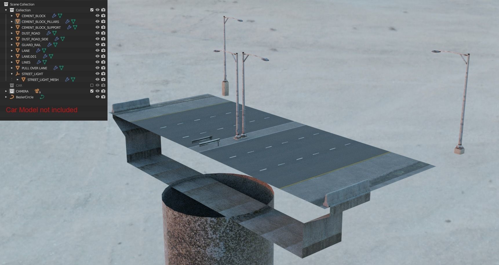 Realistic Highway Low-poly 3D model_23