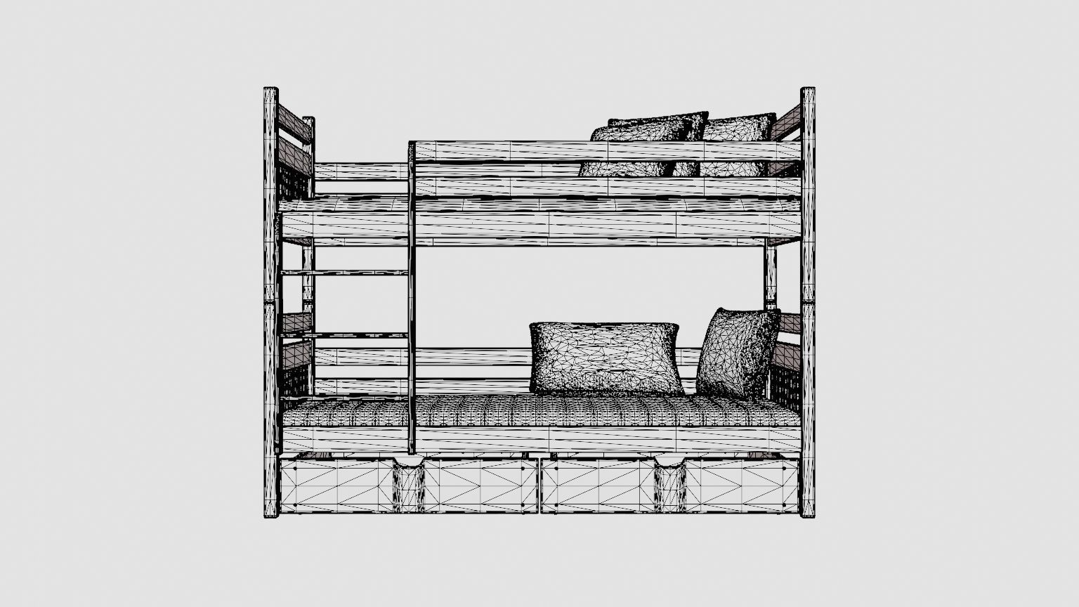 Stellan Bunk Bed 90x200 With Storage 2 Pers White Low-poly 3D model_5