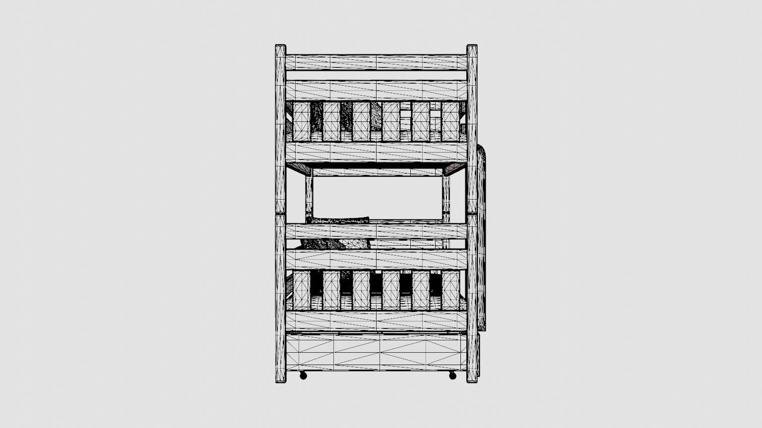 Stellan Bunk Bed 90x200 With Storage 2 Pers White Low-poly 3D model_7