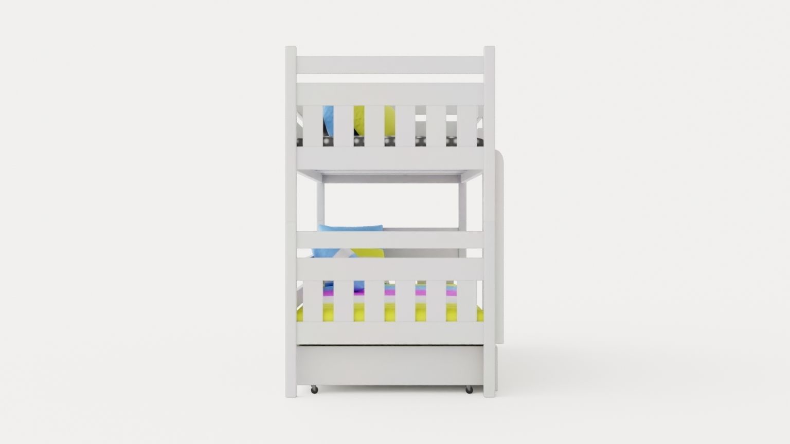 Stellan Bunk Bed 90x200 With Storage 2 Pers White Low-poly 3D model_2