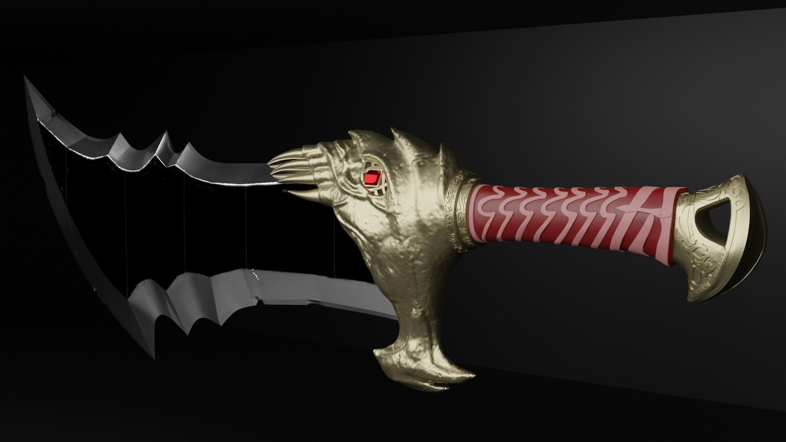 God of war ragnarok Blades of Chaos Darkdale model 3d print 3D print model_6