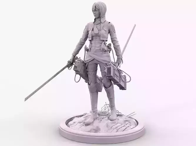 Attack on Titan Mikasa Ackerman Statue 3d Printable
