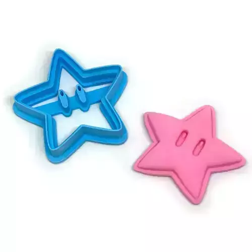 Mario Super Star cookie cutter stamp