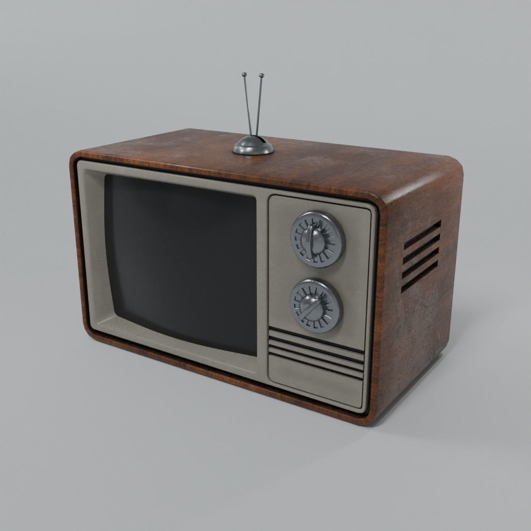 old TV game ready Free low-poly 3D model_2
