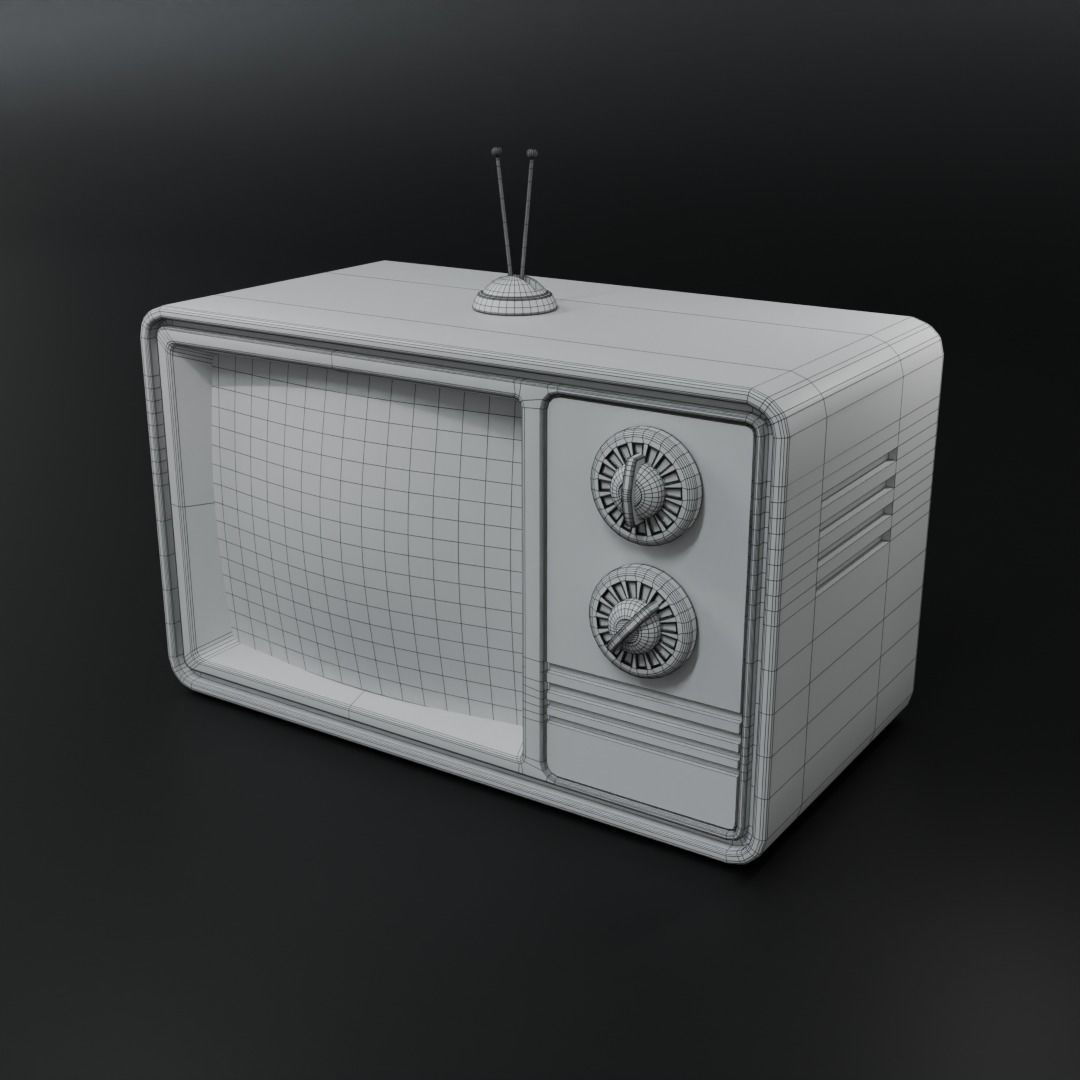 old TV game ready Free low-poly 3D model_1