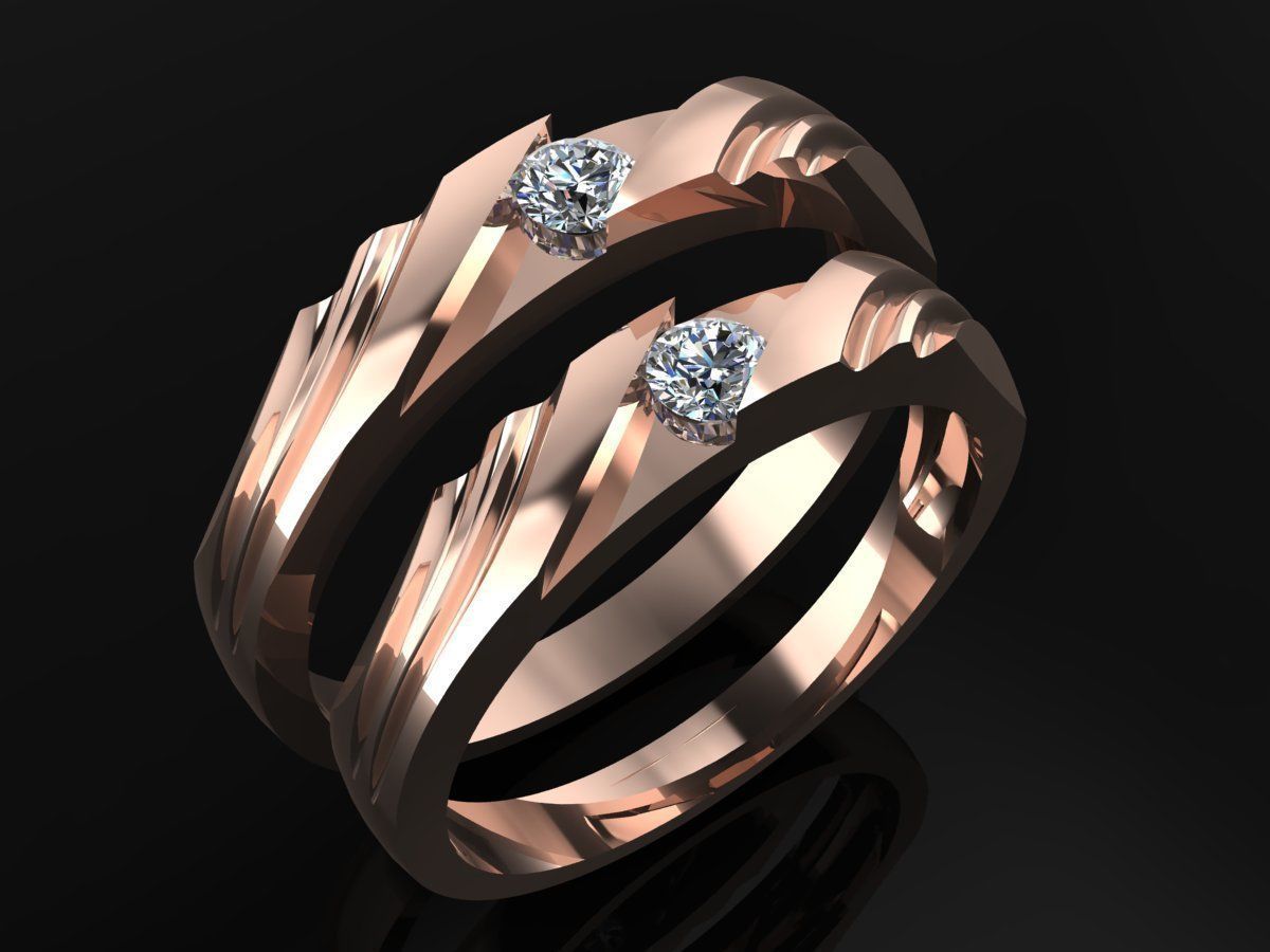 Couple Ring Code-RWW018 3D print model_1