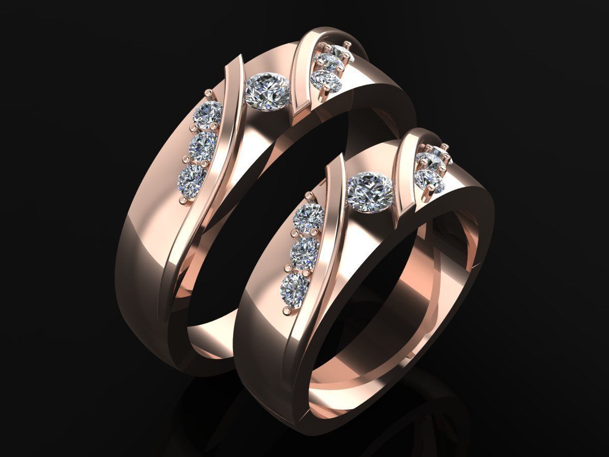 Couple Ring Code-RWW016 3D print model_1