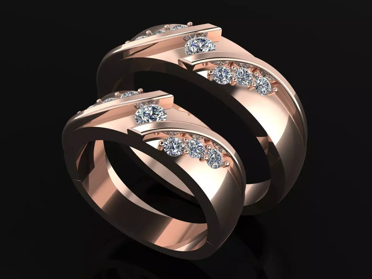 Couple Ring Code-RWW016 3D print model_0