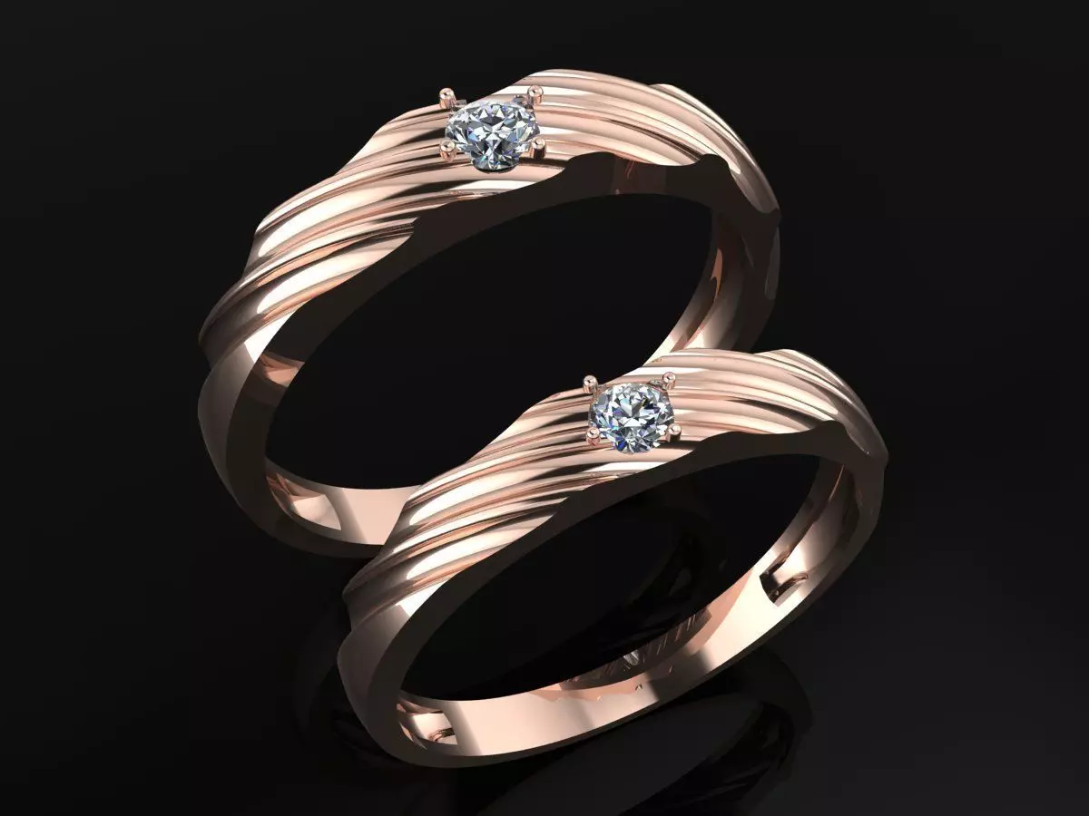 Couple Ring Code-RWW014 3D print model_0