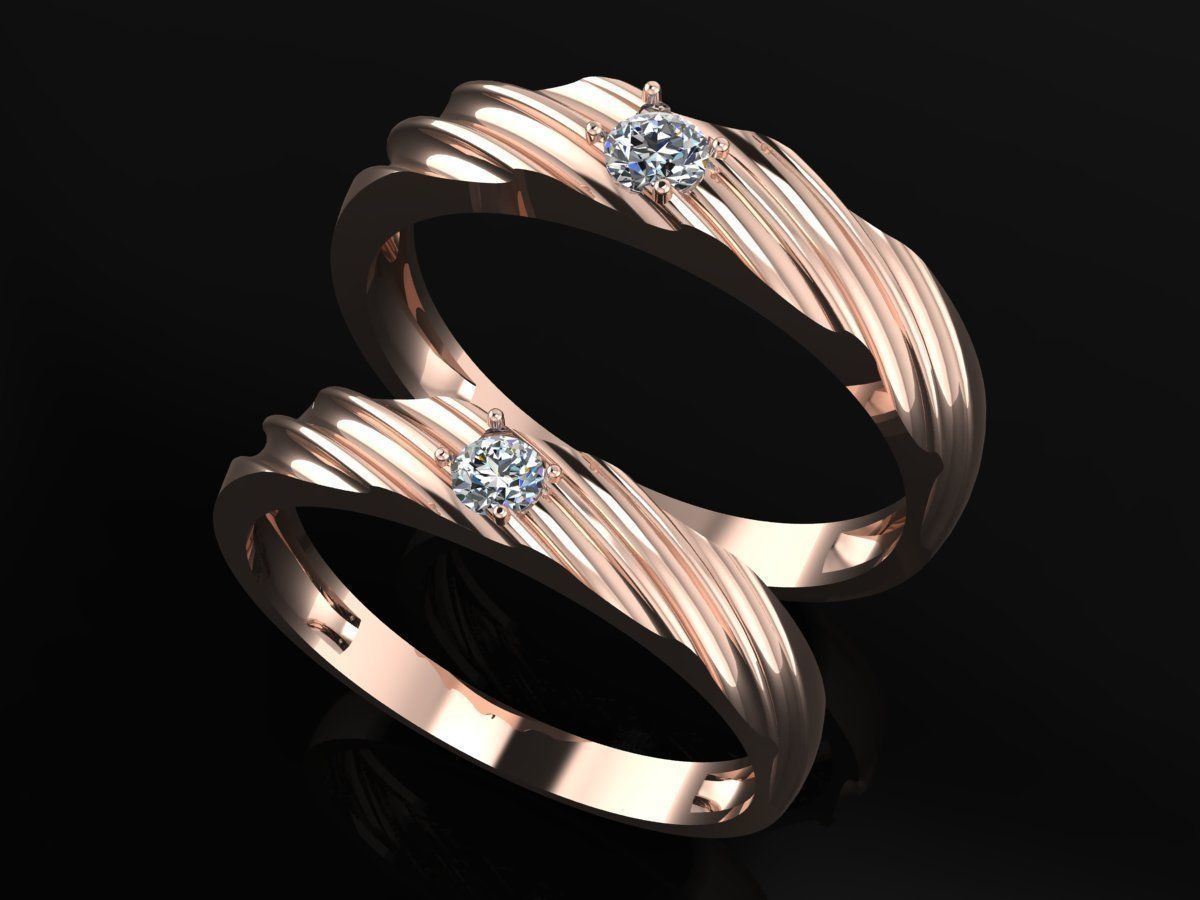 Couple Ring Code-RWW014 3D print model_1