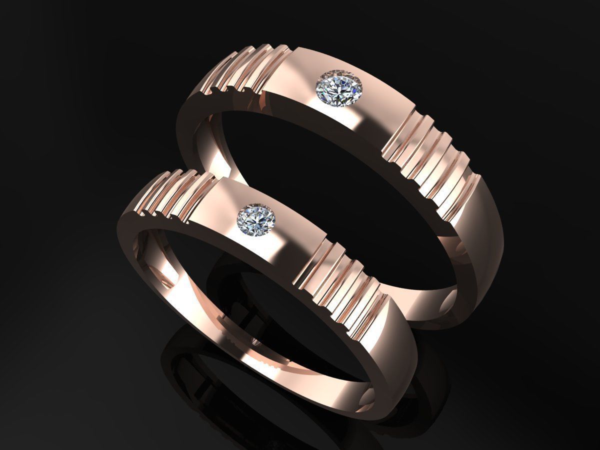 Couple Ring Code-RWW012 3D print model_1