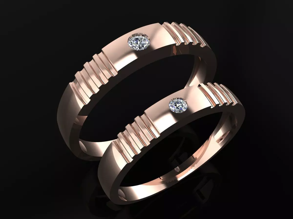 Couple Ring Code-RWW012 3D print model_0