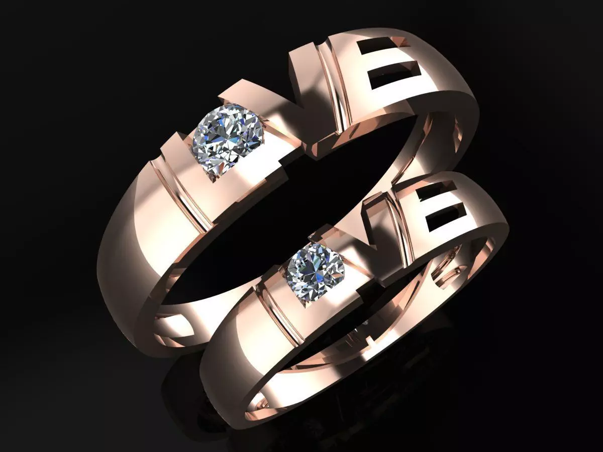 Couple Ring Code-RWW008 3D print model_0