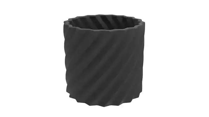 STAR FINNED CYLINDERICAL VASE - POT - PENCIL HOLDER OR PLANTER