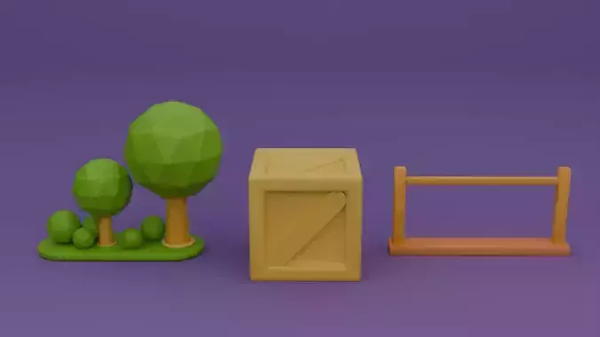 Low poly stylized street assets 