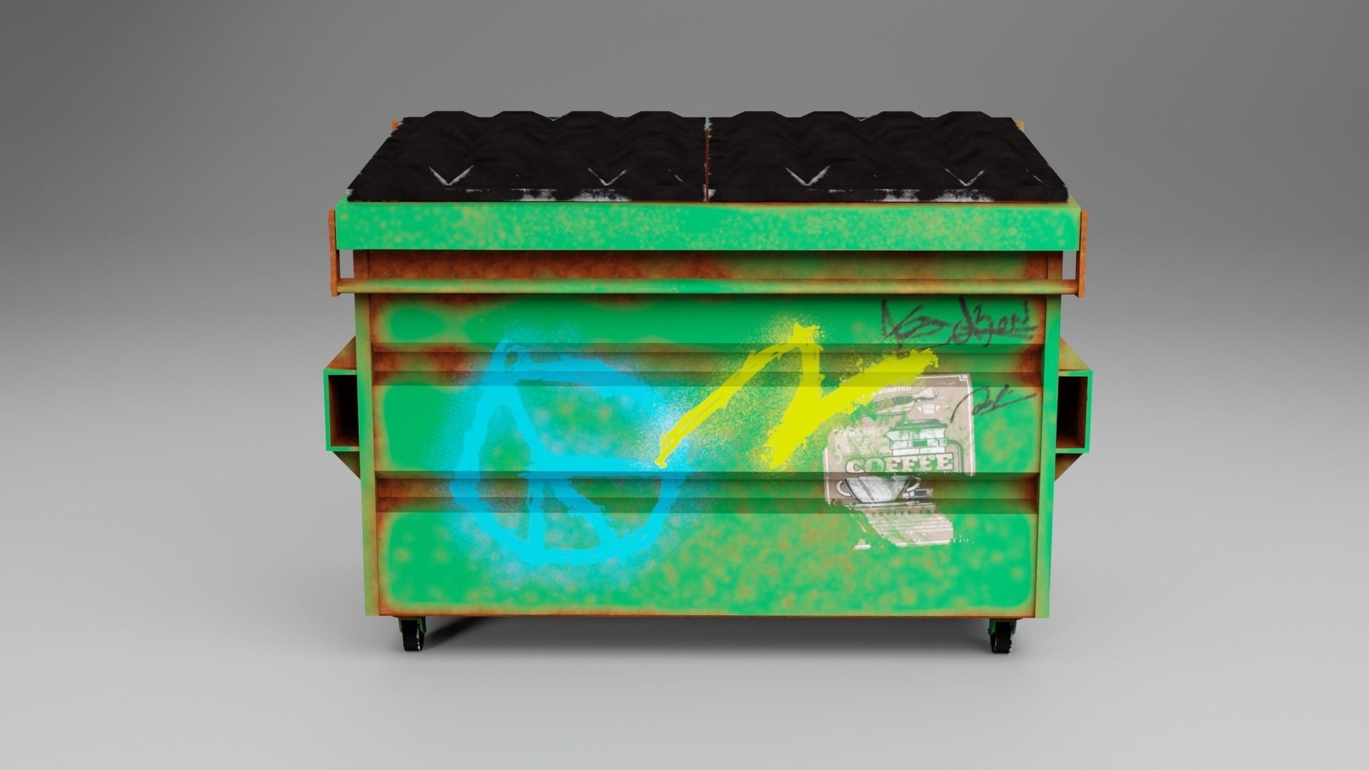 Trash Bin Free low-poly 3D model_1